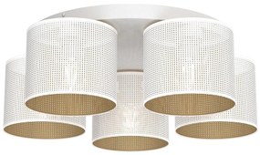 Lampadario a plafone LOFT SHADE 5xE27/60W/230V bianco/oro
