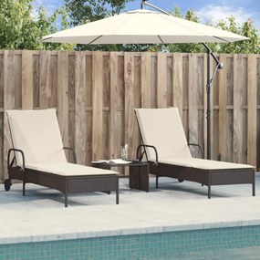 Lettini Prendisole Con Cuscini 2 Pz Neri İn Polyrattan /