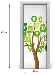 Adesivo per porta interna Albero ecologico 75x205 cm