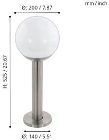 Eglo 97248 - Lampada LED dimmerabile da esterno NISIA-C 1xE27/9W/230V 525 mm IP44