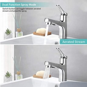 Rubinetto da bagno EYN IZK1444 con doccetta estraibile, in cromo o nero opaco — Cromo — Bassa
