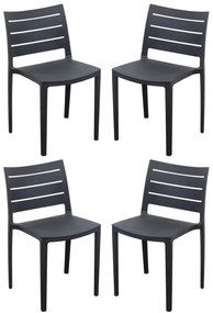 CABOT - set 4 sedie in polipropilene impilabile