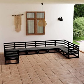 Set Divani da Giardino 10 pz in Legno Massello di Pino