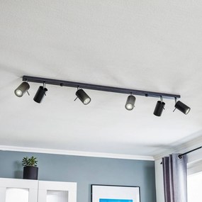 SOLLUX LIGHTING Faretto da soffitto Round in nero, 6 luci lineari