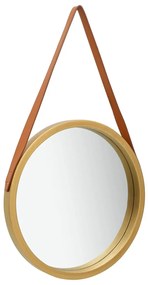 Specchio da Parete con Cinghia 40 cm Oro