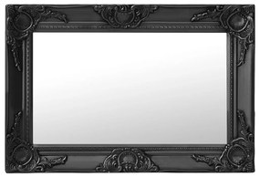 Specchio Da Parete Stile Barocco 60x40 Cm Nero /
