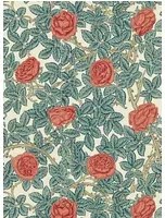Morris & Co Carta da parati Rambling Rose - Emery Blue/ Madder