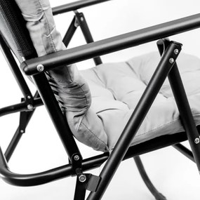 Sediada campeggio pieghevole con materasso nero/grigio