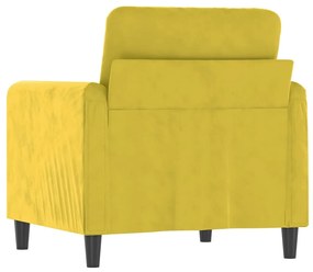 Poltrona giallo 60 cm velluto