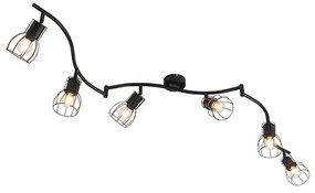 Faretto da soffitto moderno nero 145 cm 6 luci - Botu