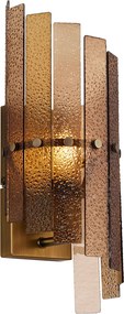 Lampada da parete di design bronzo scuro con vetro ambrato - Versailles