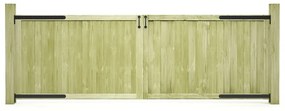 Cancelli Da Giardino 2 Pz İn Legno Di Pino Impregnato 300x100cm /