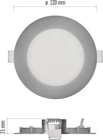 Faretto da incasso a LED NEXXO LED/7W/230V 3000/3500/4000K argento Ø 12 cm