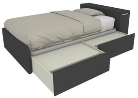 864CK - Letto cameretta 120x190  singolo con elemento contenitore in testata e cassettoni scorrevoli