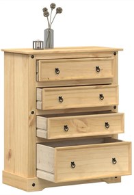 Cassettiera Corona 92x48x120 Cm İn Legno Massello Di Pino /