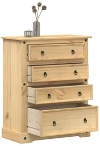 Cassettiera Corona 92x48x120 Cm İn Legno Massello Di Pino /