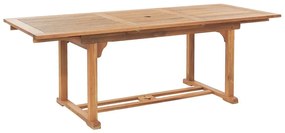 Tavolo da giardino legno chiaro 160/220 x 90 cm JAVA Beliani