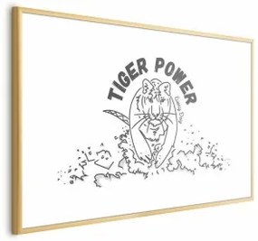 Poster - Tiger Power Cornice d'oro con margine 60x40
