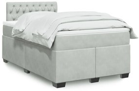 Giroletto A Molle Con Materasso Grigio Chiaro 120x190cm Velluto /