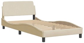 Letto con materasso crema 100x200 cm in tessuto