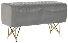 Panca DKD Home Decor   90 x 31 x 47 cm Grigio Dorato Metallo