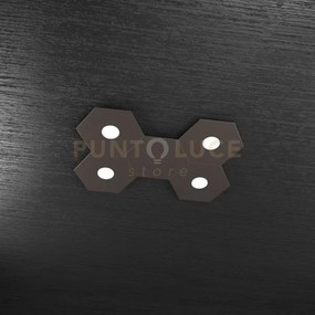 Hexagon applique-plafoniera 4 luci + 1 decorativo marrone 1142-4l1d-ma