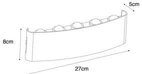 Lampada da parete per esterni grigio scuro con LED 10 luci IP54 - Silly