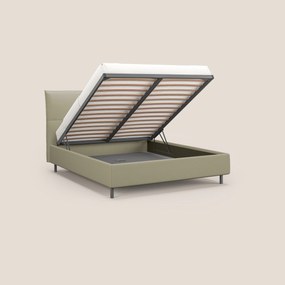 Izumi letto imbottito contenitore con piedi alti in tessuto smacchiabile T05 panna