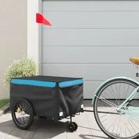 Rimorchio da Bici Nero e Blu 30 kg in Ferro 94100