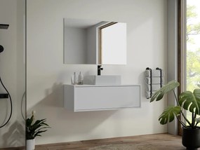 Mobile per bagno sospeso con lavabo singolo 94 cm Bianco - TEANA II