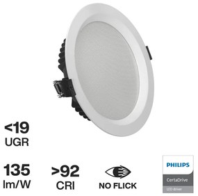 Faro LED da Incasso 32W, Foro Ø175mm, PHILIPS DRIVER CRI92 UGR19 Colore  Bianco Caldo 2.700K