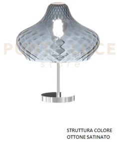 Lumetto ottone satinato vetro piccolo zaffiro 1191os-pt-za