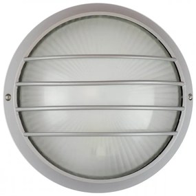 Plafoniera da Esterno E27 Grigia, IP54, Ø258mm con Griglia Colore Grigio