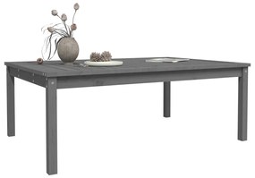 Tavolo da giardino grigio 121x82,5x45 cm legno massello di pino