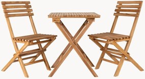 Set pieghevole da giardino in legno di teak Café, set da 3