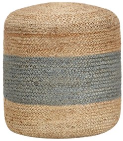 Pouf Lavorato A Mano Verde Oliva 40x45 Cm İn Juta /