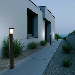Paletto Solare 80cm in Acciaio Nero con Sensore Movimento e Picchetto Colore  Bianco Naturale 4.000K
