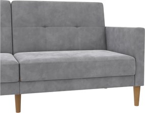 Divano in grigio chiaro allungabile con rivestimento in velluto 207 cm Lilly – Støraa