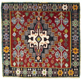 Shiraz Tappeto persiano 60 x 60 Rosso (Iran) Annodato A Mano