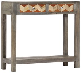 Tavolo consolle grigio 86x30x76 cm in legno massello di mango