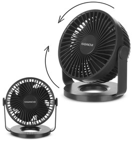 Miniventilatore da tavolo senza fili nero