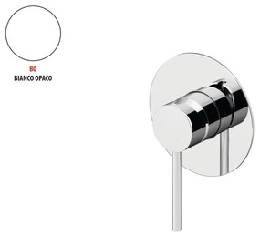 Rubinetto per doccia getto laminare cristallino ad incasso monocomando Circle two bianco opaco GATTONI RUBINETTERIA