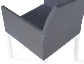 Set di 8 sedie tessuto grigio scuro e bianco BACOLI Beliani