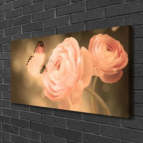 Foto quadro su tela Farfalla Rose Natura 100x50 cm