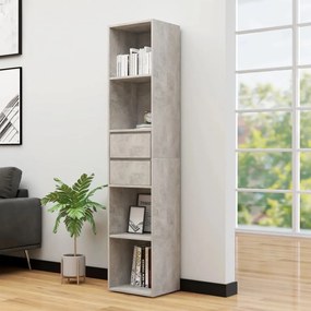Libreria Grigio Cemento 36x30x171 Cm İn Legno Multistrato /
