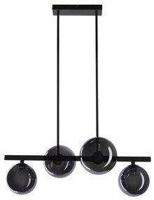Lampadario a sospensione con filo KAMA 4xG9/28W/230V nero/fumé nero
