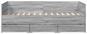 Divano letto con cassetti grigio sonoma 75x190 cm multistrato