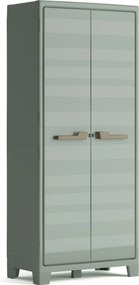 Armadio da Giardino 8 Ripiani 80x44x182 cm Keter Planet Outdoor Multispace Grigio e Verde...