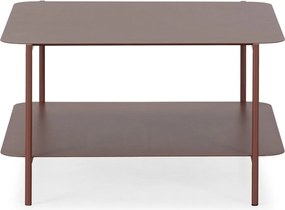 Tavolino da salotto color terracotta in metallo 70x73 cm Beatrix – MOME