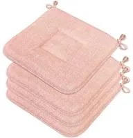 Set 4 Cuscini Sedia Cucina Cotone Morbidi Lavabili Universali Coprisedia Colore Pastello Rosa